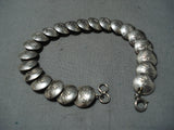 Impressive Vintage Navajo Sterling Silver Link Bracelet Native American Old-Nativo Arts