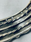 Awesome Native American Navajo Signed 5 Red Mountain Turquoise Sterling Silver Bracelet-Nativo Arts