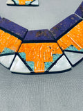 Native American One Of The Most Unique Santo Domingo Turquoise Sterling Silver Necklace-Nativo Arts