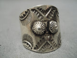 Amazing Vintage Native American Navajo Starbursts Sterling Silver Early Ring-Nativo Arts