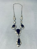Awesome Vintage Native American Navajo 4 Black Onyx Sterling Silver Necklace-Nativo Arts