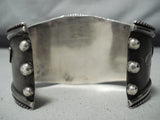 Museum Rare Turquoise Vintage Native American Navajo Sterling Silver Bracelet Old-Nativo Arts