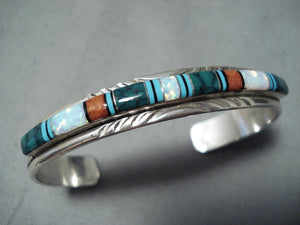 Exquisite Taos Turquoise Sterling Silver Bracelet Native American-Nativo Arts