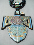 Native American One Of The Biggest Best Vintage Santo Domingo Turquoise Sterling Silver Necklace-Nativo Arts