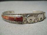 One Of Best Vintage Native American Navajo Bev Thomas Sterling Silver Inlay Bear Bracelet-Nativo Arts