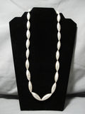 Best Vintage Native American Navajo Footbal Bead Sterling Silver Hand Wrought Necklace Old-Nativo Arts