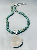 Fabulous Native American Navajo Royston Turquoise Sterling Silver Necklace Signed-Nativo Arts