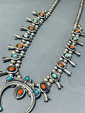 Paul Haley Vintage Native American Navajo Turquoise Sterling Silver Squash Blossom Necklace-Nativo Arts