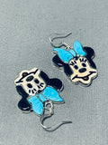 Special Native American Zuni Turquoise Sterling Silver Minnie Earrings-Nativo Arts