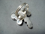 Spectacular Navajo Coral Sterling Silver Dragonfly Ring Native American-Nativo Arts