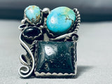 The Best Vintage Native American Navajo Liz Pm Turquoise Sterling Silver Ring-Nativo Arts
