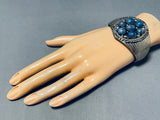 Rare Domed Lapis Vintage Native American Navajo Sterling Silver Flank Bracelet-Nativo Arts