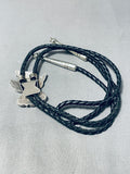 Marvelous Vintage Native American Zuni Turquoise Sterling Silver Thunderbird Bolo-Nativo Arts