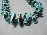 Chunky Vintage Navajo Turquoise Nugget Native American Heishi Necklace Old-Nativo Arts