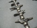 Astounding Vintage Native American Navajo Hand Carved Animal Sterling Silver Necklace-Nativo Arts