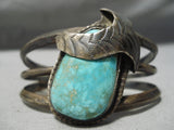 Magnificent Vintage Native American Navajo Royston Turquoise Sterling Silver Bracelet Old-Nativo Arts