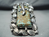 Beautiful San Felipe Native American 8 Turquoise Sterling Silver Gecko Ring-Nativo Arts