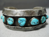 Amazing Vintage Native American Navajo Spiderweb Turquoise Sterling Silver Bracelet Old-Nativo Arts