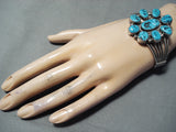 Phenomenal Navajo Native American Old Kingman Turquoise Sterling Silver Bracelet-Nativo Arts
