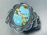 One Of The Best Native American Navajo Domed #8 Turquoise Sterling Silver Bracelet-Nativo Arts