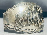 Kentucky Derby Horse Family Vintage Sterling Silver Bracelet Cuff-Nativo Arts
