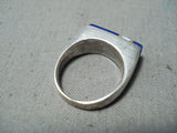 Native American Stunning Vintage Navaj Lapis Opal Sterling Silver Inlay Ring-Nativo Arts