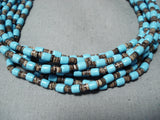 Tremendous Navajo Turquoise Sterling Silver Necklace Native American-Nativo Arts