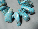 500 Grams!!! Huge Turquoise Chunk Sterling Silver Native American Navajo Necklace-Nativo Arts