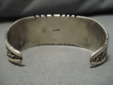 Important Tommy Jackson Vintage Native American Navajo Turquoise Inlay Sterling Silver Bracelet-Nativo Arts