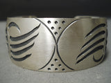 Badger Paw Vintage Native American Navajo Sterling Silver Hand Forged Bracelet-Nativo Arts