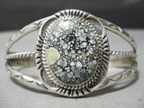 Important Vintage Native American Navajo New Lander Blue Turquoise Sterling Silver Bracelet-Nativo Arts