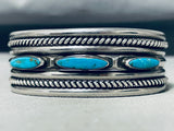 Outstanding Vintage Native American Navajo Blue Diamond Turquoise Sterling Silver Bracelet-Nativo Arts