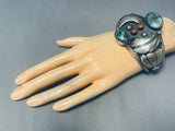 One Of The Finest Vintage Native American Navajo Morenci Turquoise Sterling Silver Bracelet-Nativo Arts