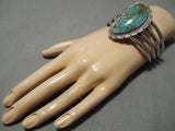 Large Spiderweb Royston Turquoise Vintage Native American Navajo Sterling Silver Bracelet-Nativo Arts