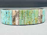 One Of Most Detailed Ever Vintage Native American Navajo Turquoise Sterling Silver Bracelet-Nativo Arts