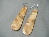 Stunning Santo Domingo Apple Coral Sterling Silver Earrings Native American-Nativo Arts