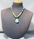 Native American Wondrous Vintage Santo Domingo Old Kingman Turquoise Sterling Silver Necklace-Nativo Arts