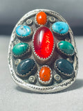 Ruby Red Vintage Native American Navajo Turquoise Sterling Silver Ring Old-Nativo Arts
