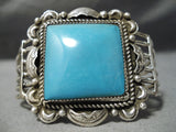 Magnificient Vintage Native American Navajo Old Kingman Turquoise Sterling Silver Bracelet-Nativo Arts