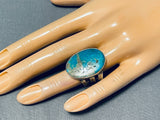 Rare Turquoise Gilbert Sterling Silver Native American Ring-Nativo Arts