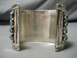 Quality Modernistic Native American Navajo Chris Francisco Turquoise Sterling Silver Bracelet-Nativo Arts