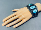 Authentic Vintage Native American Navajo Turquoise Sterling Silver Bracelet-Nativo Arts