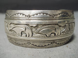 Astounding Vintage Navajo Sterling Silver Bracelet Native American Old-Nativo Arts