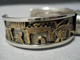 Sensational Vintage Native American Navajo Turquoise Sterling Silver 12k Bracelet Old-Nativo Arts