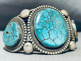 151 Grams Vintage Native American Navajo Spiderweb Turquoise Sterling Silver Bracelet Cuff-Nativo Arts