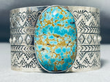Phenomenal San Felipe Signed 8 Turquoise Sterling Silver Gigantic Bracelet-Nativo Arts