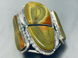 Best Vintage Native American Navajo Agate Creek Sterling Silver Bracelet Cuff-Nativo Arts