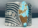 140 Grams Heavy Swirl #8 Turquoise Sterling Silver Bracelet-Nativo Arts