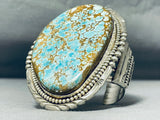 One Of The Craziest Ever Native American Navajo #8 Turquoise Sterling Silver Bracelet-Nativo Arts