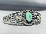 Amazing Vintage Native American Navajo Royston Turquoise Sterling Silver Horseshoe Bracelet-Nativo Arts